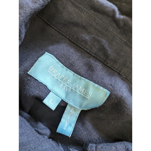 Draper James RSVP Navy Utility Military Jacket Linen Blend Pockets Large NWT - Picture 8 of 13